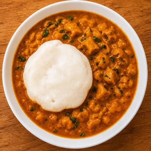 african peanut stew mit fufu